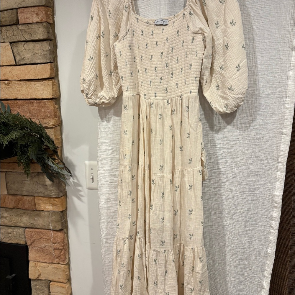 Worth Cream Floral Long Sleeve Dress